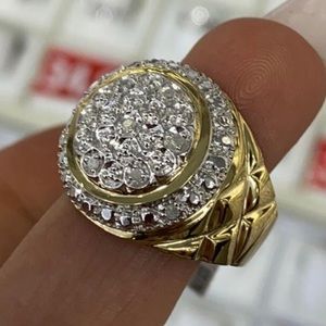 Men’s Big Real Diamond Ring Best Gift Unbeatable NOT CZ NOT MOISSANITE 100% REAL